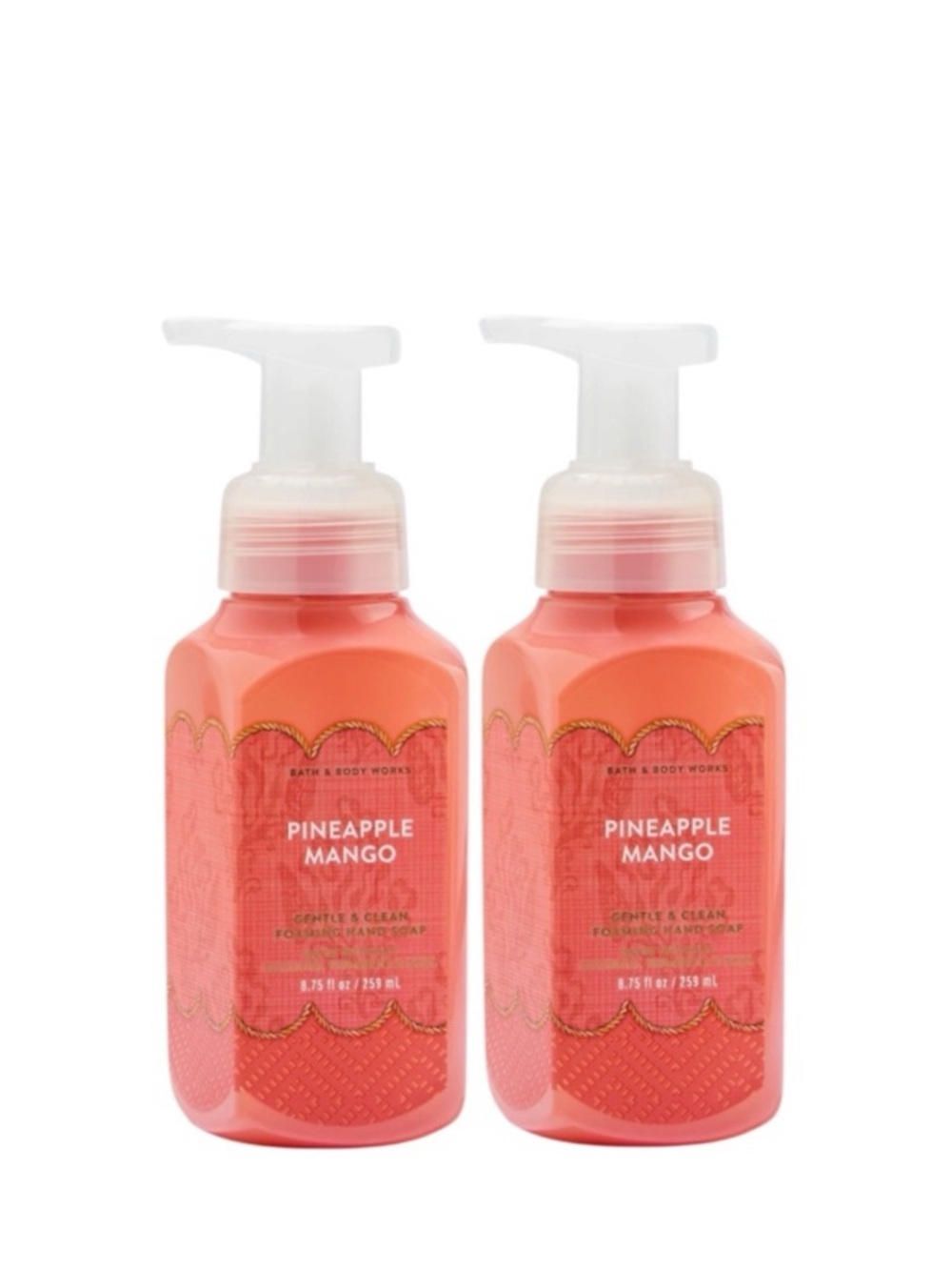 NEW 2X PINEAPPLE MANGO Bath & Body Works Foam Soap Set Bundle
